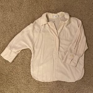 Cream collard blouse